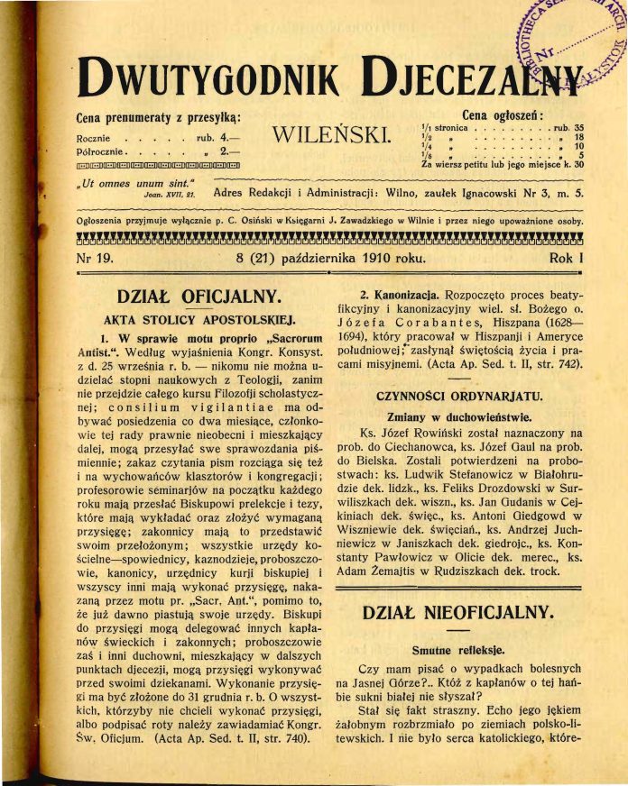 Фото 1 Обложка Dwutygodnika Dyecezalnego